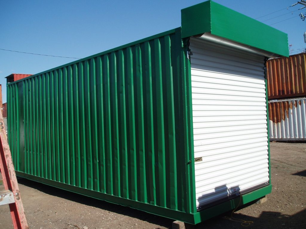 A American Container's roll up door on end of container