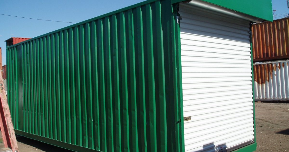 A American Container's roll up door on end of container