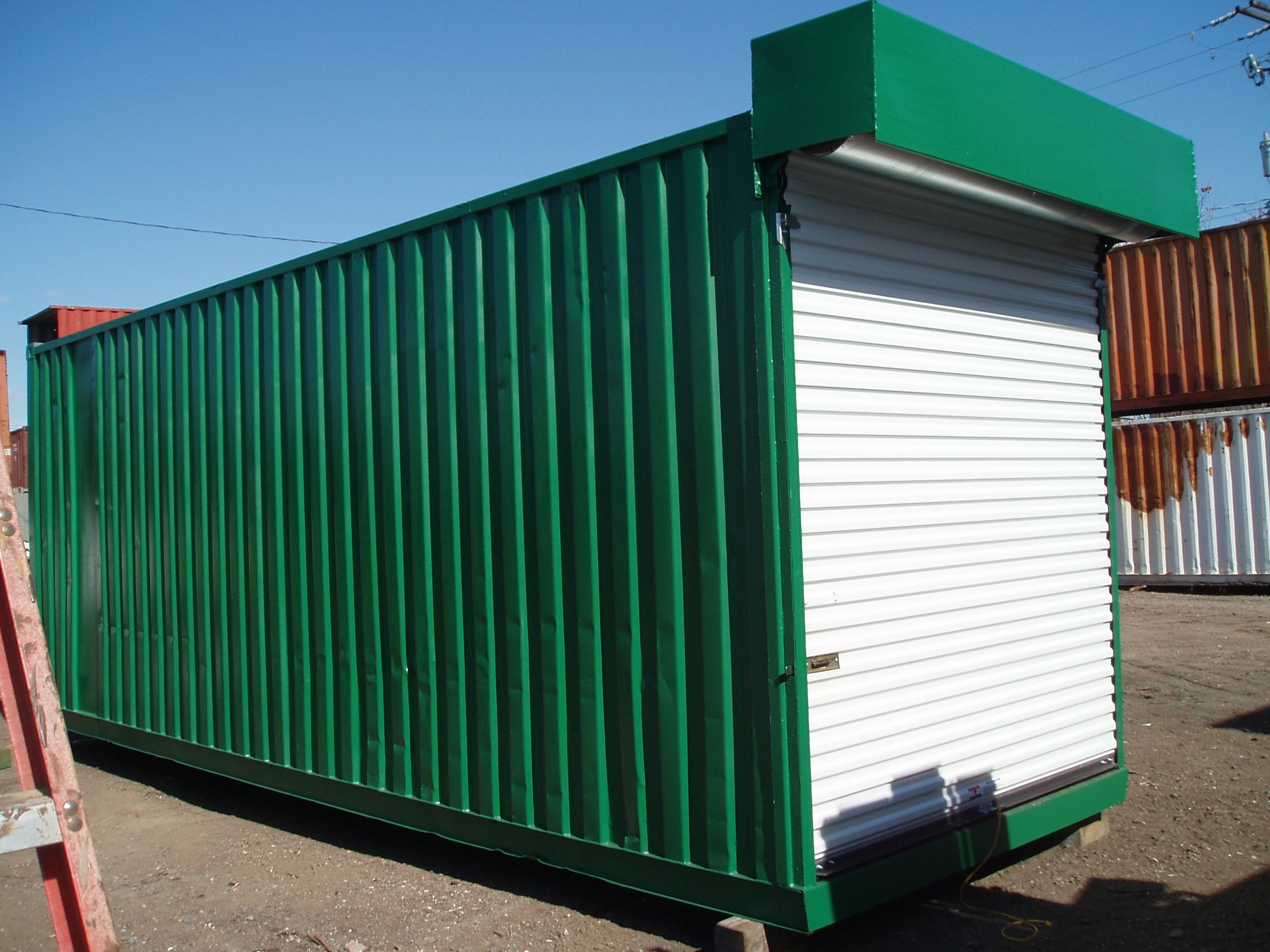 A American Container's roll up door on end of container