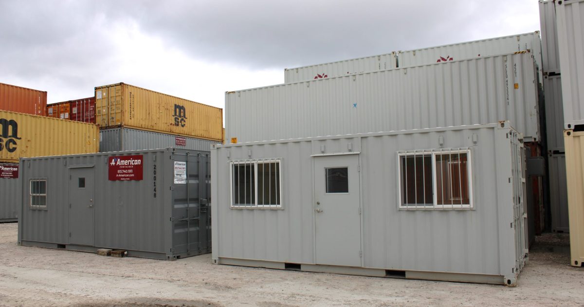 two container offices next to each other at A American Container lot