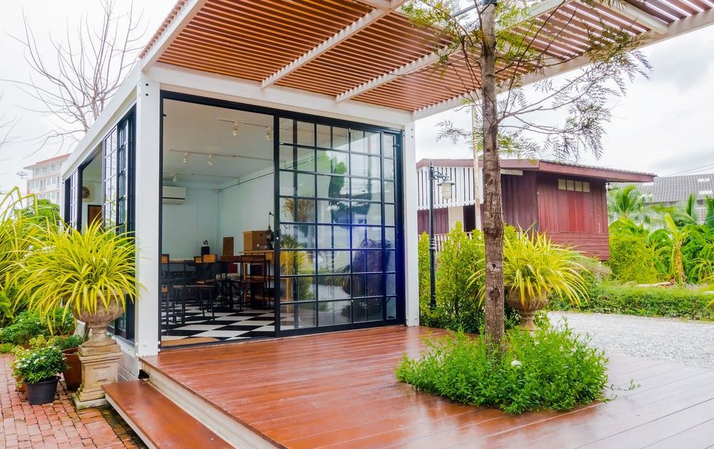 container tiny home with windows