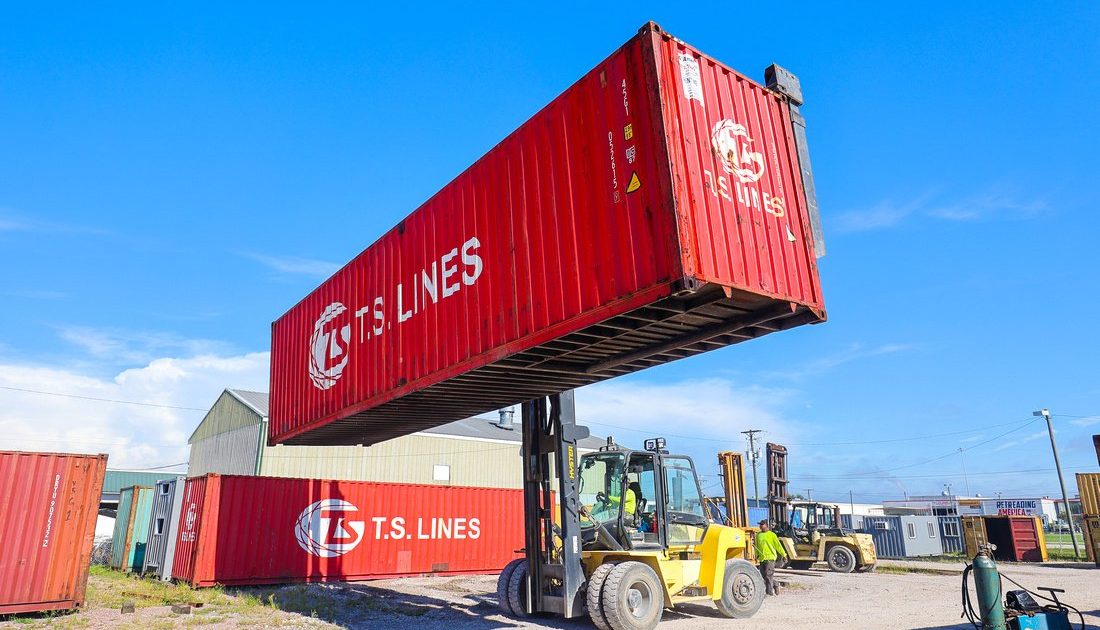 red 40-foot container