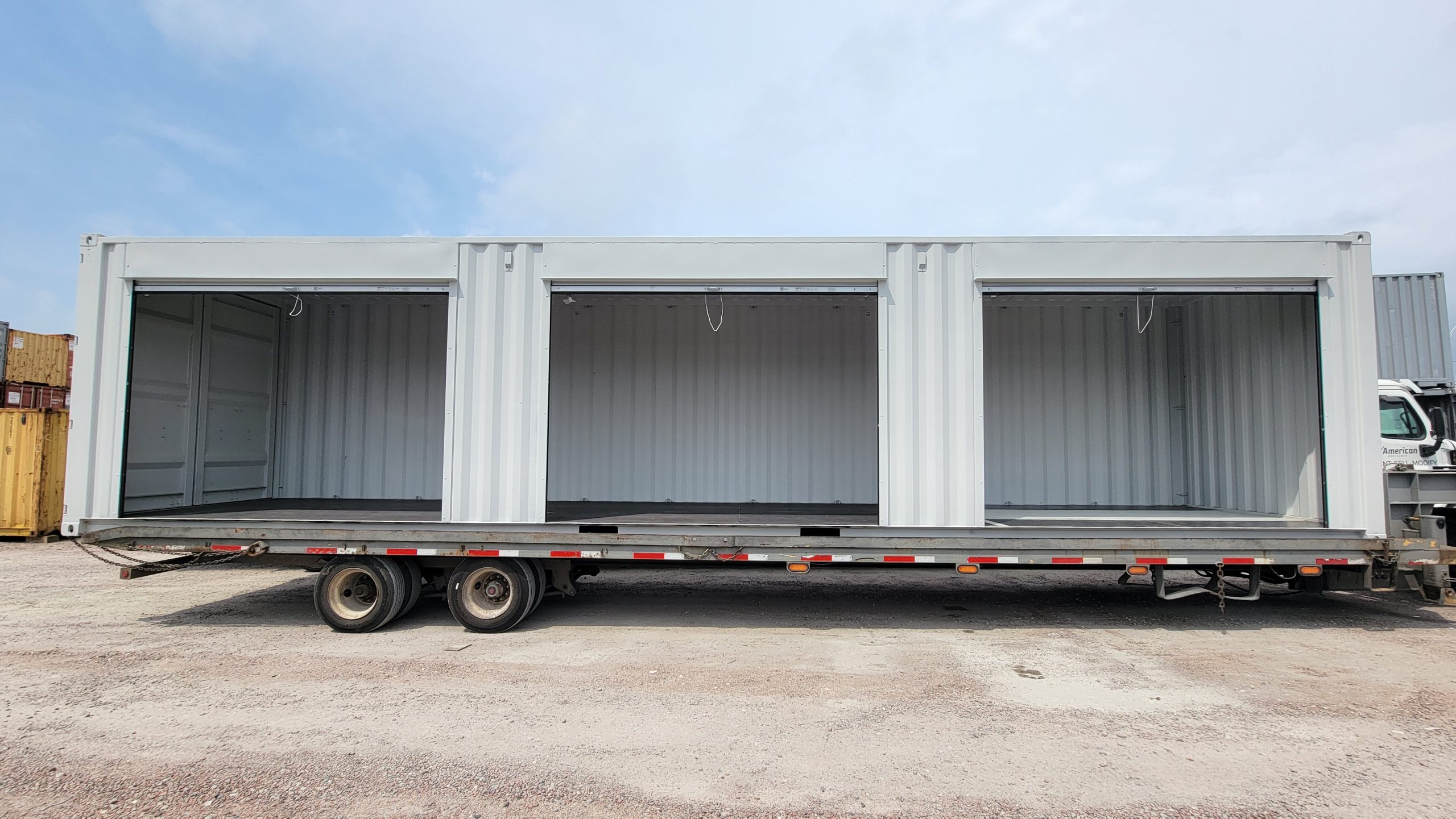 triple roll up door 40-foot container modification 
